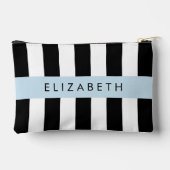 Schwarzweißstreifen, Streifen, Linien, Ihr Name Zubehörtasche (Rückseite)