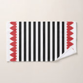 Schwarzweißstreifen und rote Herzen Badhandtuch Set (Handtuch)