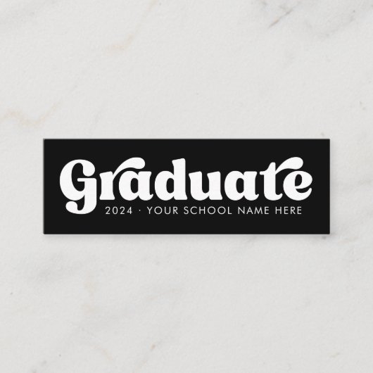 Schwarzweißstudio Abschluss Mini Visitenkarte (Vorderseite)