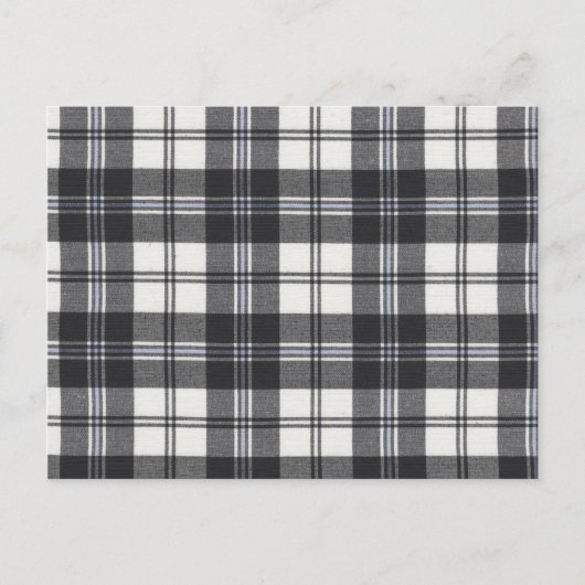 Schwarzweißtartan Postkarte (Vorderseite)