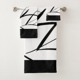 Schwarzweißtextur badhandtuch set