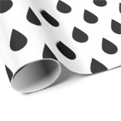 Schwarzweißtropfen Geschenkpapier (Rolleneckpunkt)