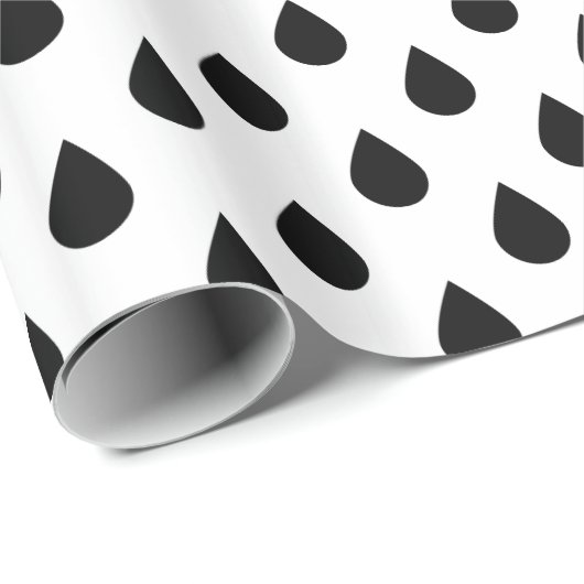 Schwarzweißtropfen Geschenkpapier (Rolleneckpunkt)