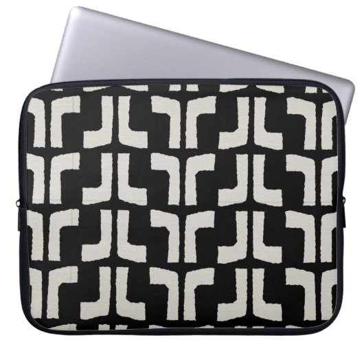 Schwarzweißtuch Laptopschutzhülle (Vorderseite)