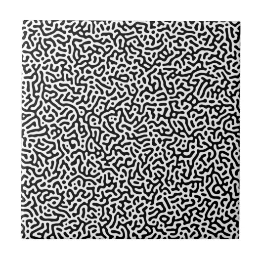 Schwarzweißturing-Motiv Fliese (Vorderseite)