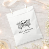 Schwarzweißtüte mit Blumenschädel Leckerei Geschenktütchen (Ausgeschnitten)