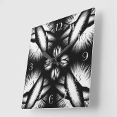 Schwarzweißuhr Quadratische Wanduhr (Winkel)