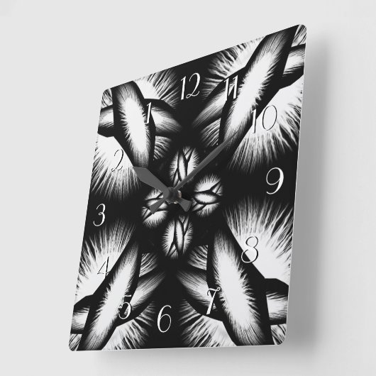 Schwarzweißuhr Quadratische Wanduhr (Winkel)