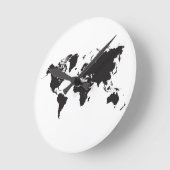 Schwarzweißuhr-Weltkarte Runde Wanduhr (Winkel)