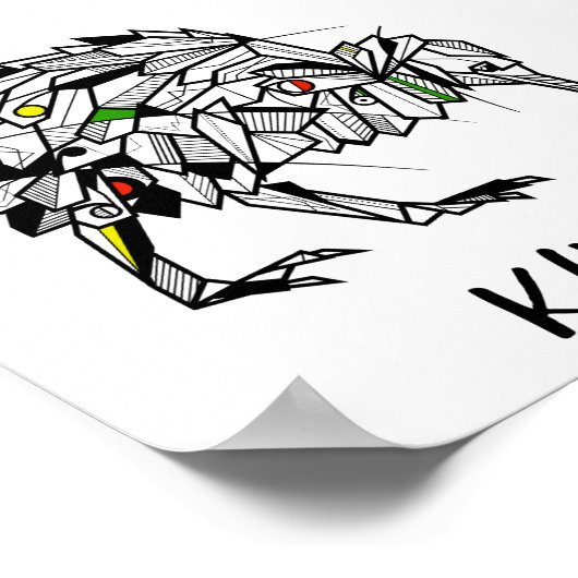 Schwarzweißvogel Poster (Ecke)