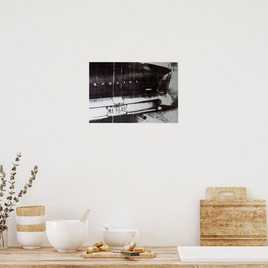 Schwarzweißwagen Poster (Küche)