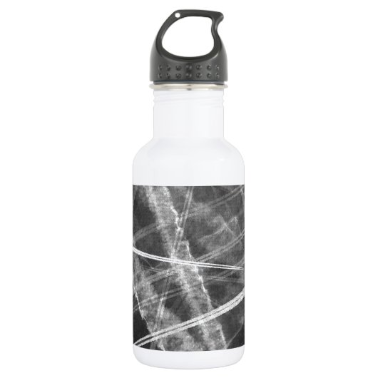 Schwarzweißwege Edelstahlflasche (Vorderseite)