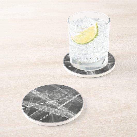 Schwarzweißwege Sandstein Untersetzer (Seite)