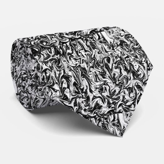 Schwarzweißwirbel Krawatte (Gerollt)