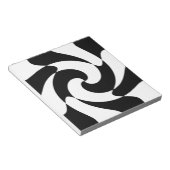 Schwarzweißwirbel Notizblock (angewinkelt)