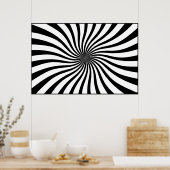 Schwarzweißwirbel Poster (Küche)