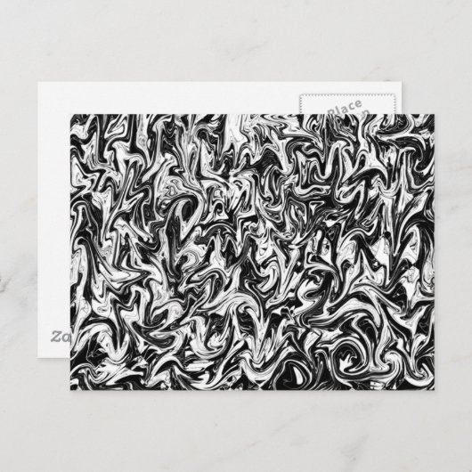 Schwarzweißwirbel Postkarte (Vorne/Hinten)