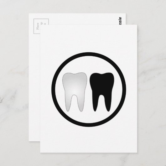 Schwarzweißzahn Postkarte (Vorne/Hinten)