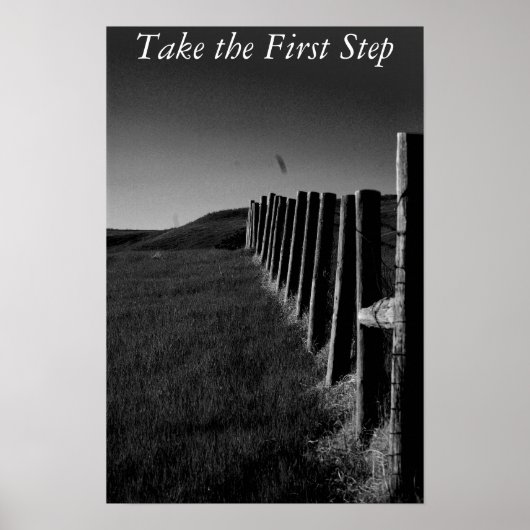 Schwarzweißzaun-Poster/Motivierend Poster (Vorne)