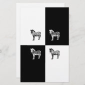 Schwarzweißzebra Briefpapier (Vorne/Hinten)