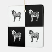 Schwarzweißzebra Keramikornament (Links)