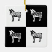 Schwarzweißzebra Keramikornament (Vorderseite)