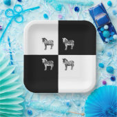 Schwarzweißzebra Pappteller (Party)