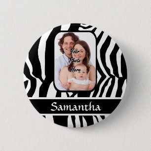 Schwarzweißzebradruck Button