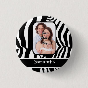 Schwarzweißzebradruck Button