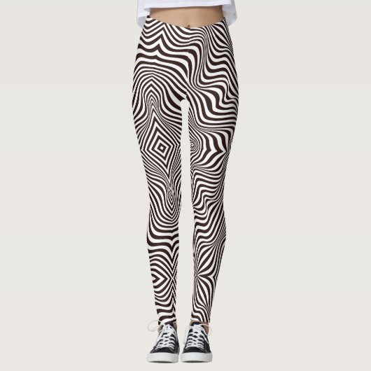 Schwarzweißzebradruck Leggings (Vorderseite)