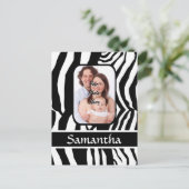 Schwarzweißzebradruck Postkarte (Stehend Vorderseite)