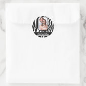 Schwarzweißzebradruck Runder Aufkleber (Tasche)