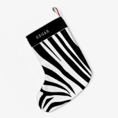 Schwarzweißzebramuster Kleiner Weihnachtsstrumpf (Rückseite (Hängend))