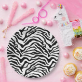 Schwarzweißzebramuster Pappteller (Party)