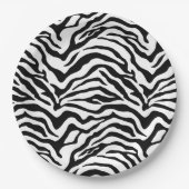 Schwarzweißzebramuster Pappteller (Vorderseite)