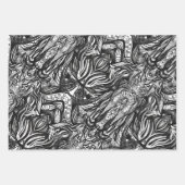 Schwarzweißzeichnungen Geschenkpapier Set (Vorderseite 3)