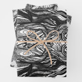 Schwarzweißzeichnungen Geschenkpapier Set (Beispiel)
