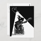 Schwarzweißziege spielt Gitarre Postkarte (Vorne/Hinten)