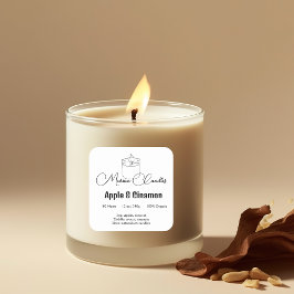 Schwarzweißzutaten - Kerzen-Etikett Quadratischer Aufkleber