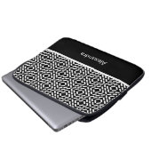 Schwarzweißzylindermuster Laptopschutzhülle (Vorne Knopf)
