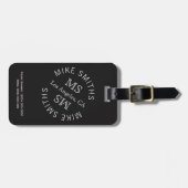 Schwarzweltreise Gepäckanhänger (Vorderseite horizontal)