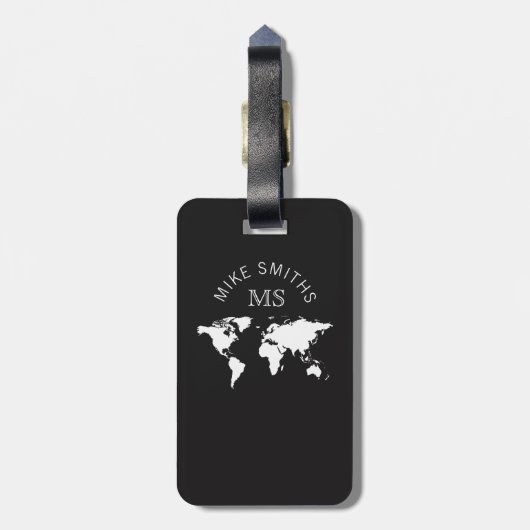 Schwarzweltreise Gepäckanhänger (Rückseite vertikal)