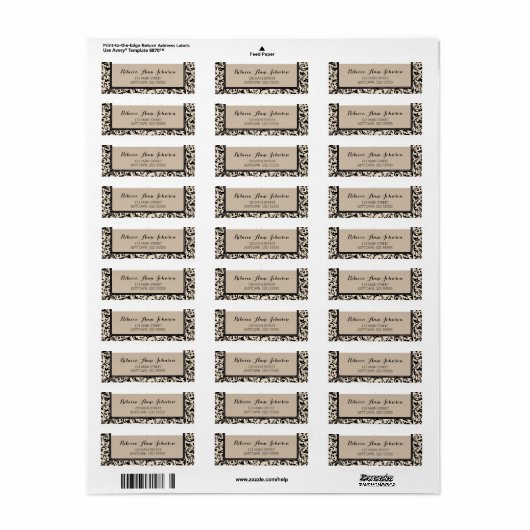 SchwarzwirbelDamask auf Tan (Vorne)