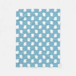Schwarzwiss Spitz Silhouette Muster Weiß und Blau Fleecedecke