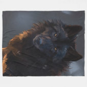 Schwarzwolf Fleecedecke (Vorderseite (Horizontal))