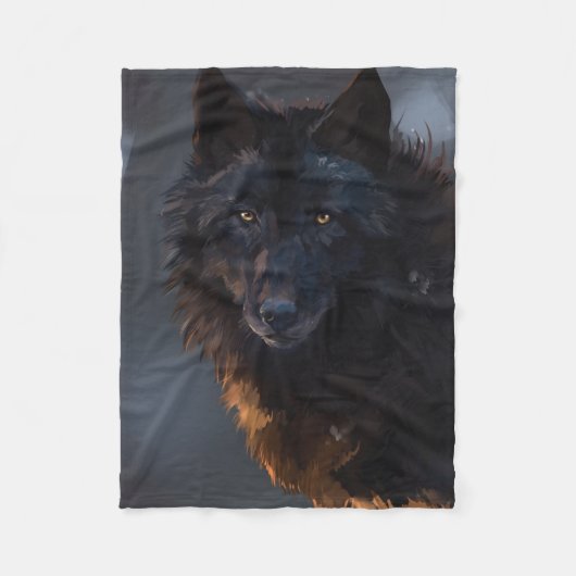 Schwarzwolf Fleecedecke (Vorderseite)