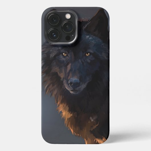 Schwarzwolf iPhone Hülle (Rückseite)