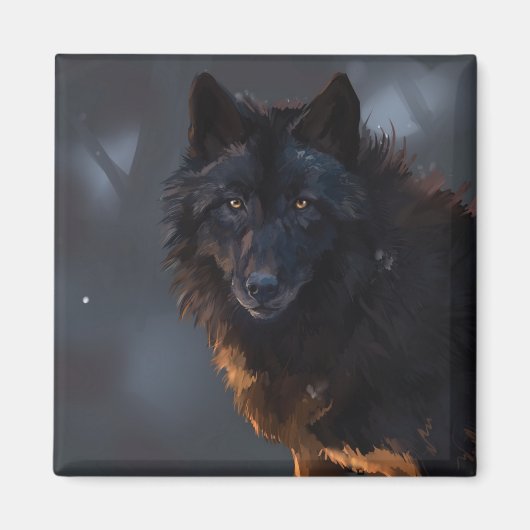 Schwarzwolf Magnet (Vorne)