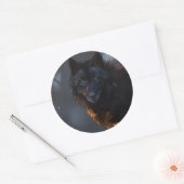 Schwarzwolf Runder Aufkleber (Umschlag)
