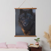 Schwarzwolf Wandteppich Mit Holzrahmen (Schlafzimmer)
